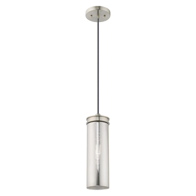 1 Light Brushed Nickel Single Pendant Pendant Livex