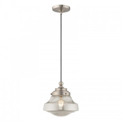 1 Light Brushed Nickel Single Pendant Pendant Livex