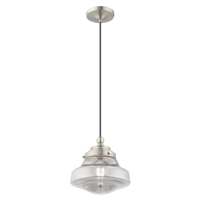 1 Light Brushed Nickel Single Pendant Pendant Livex