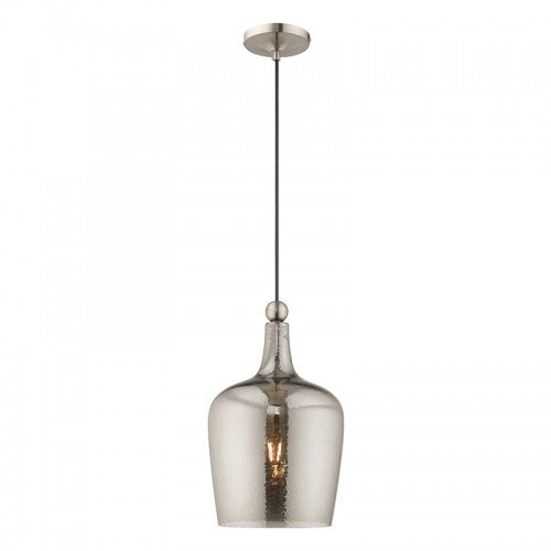 1 Light Brushed Nickel Single Pendant Pendant Livex