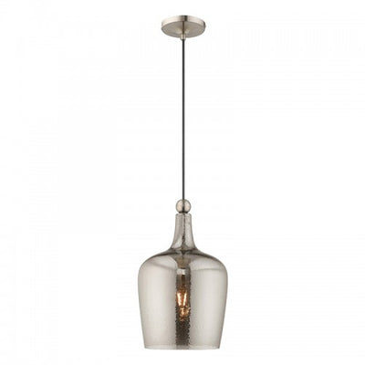 1 Light Brushed Nickel Single Pendant Pendant Livex