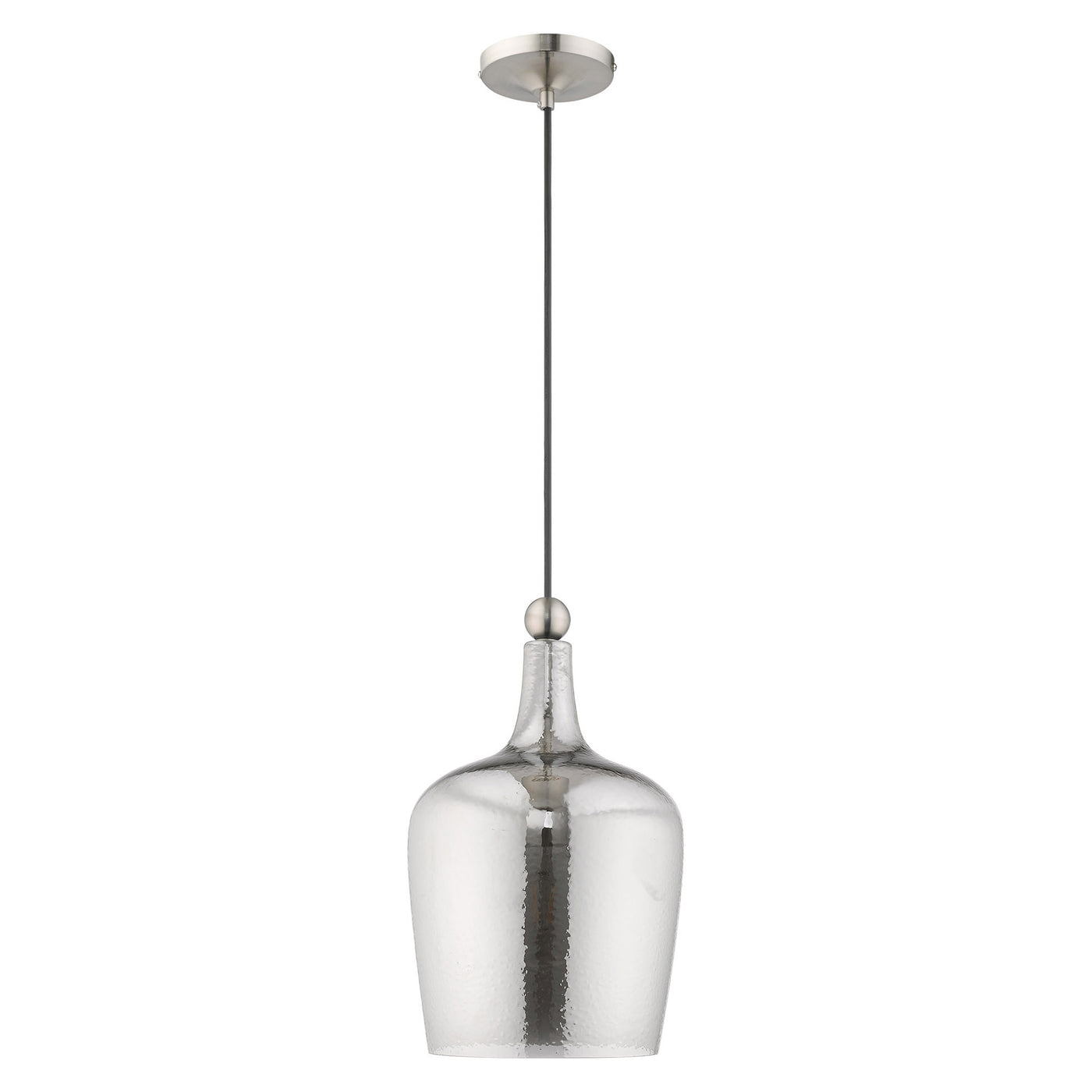 1 Light Brushed Nickel Single Pendant Pendant Livex