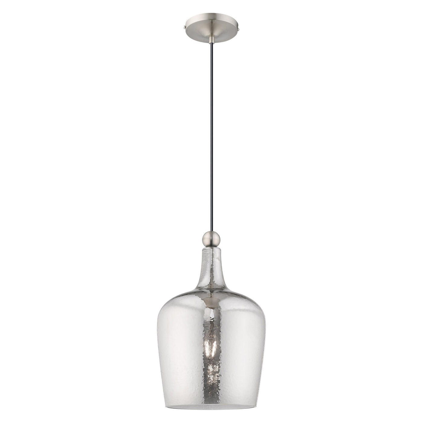 1 Light Brushed Nickel Single Pendant Pendant Livex