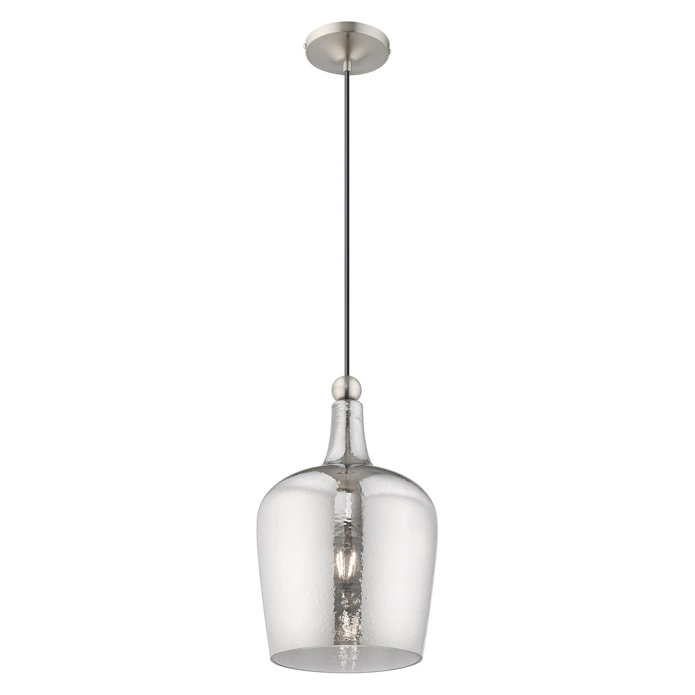 1 Light Brushed Nickel Single Pendant Pendant Livex