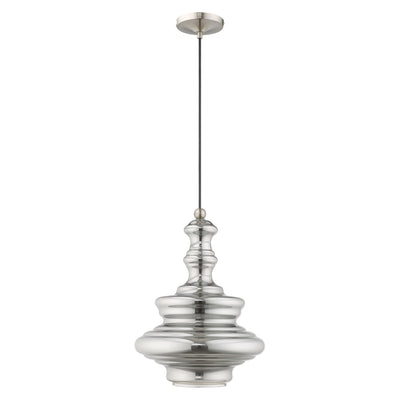 1 Light Brushed Nickel Single Pendant Pendant Livex