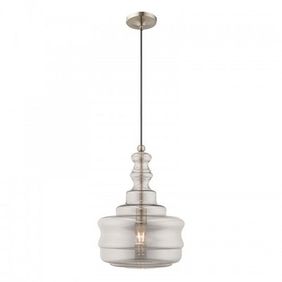 1 Light Brushed Nickel Single Pendant Pendant Livex