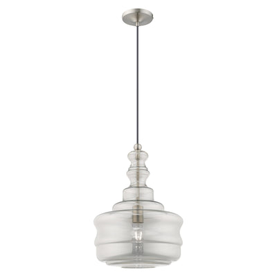 1 Light Brushed Nickel Single Pendant Pendant Livex