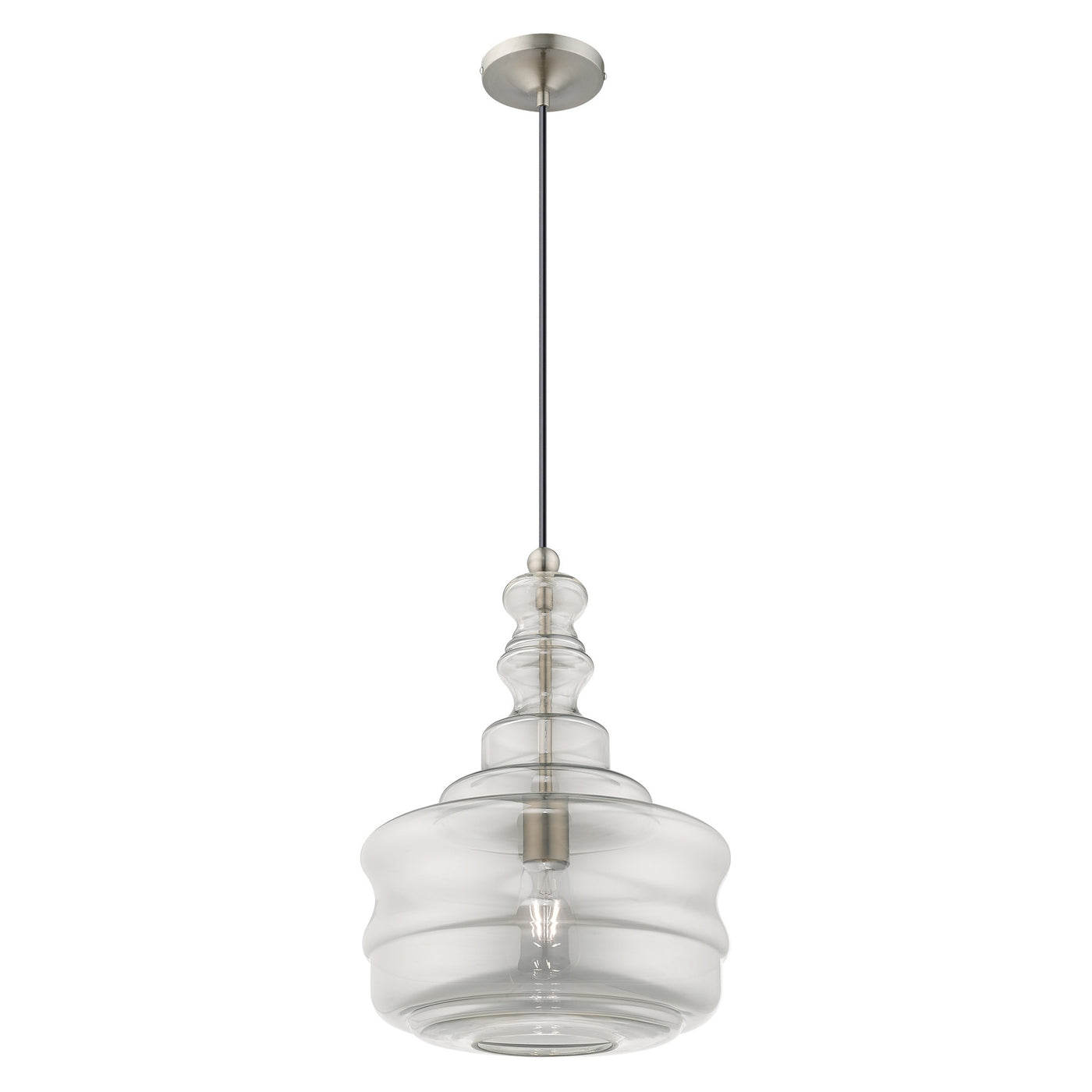 1 Light Brushed Nickel Single Pendant Pendant Livex