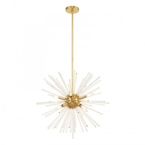8 Light Satin Brass Pendant Chandelier Chandelier Livex
