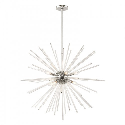 8 Light Polished Chrome Pendant Chandelier Chandelier Livex