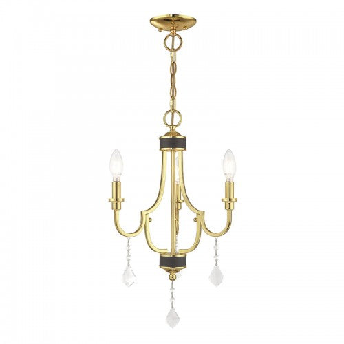 3 Light Polished Brass Chandelier Chandelier Livex