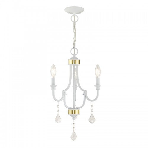 3 Light White Chandelier Chandelier Livex