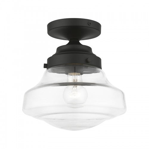 1 Light Black Semi-Flush Semi Flush Livex