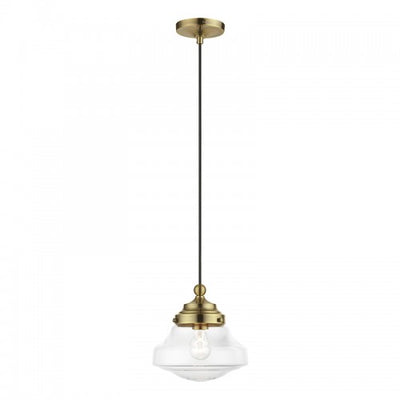 1 Light Antique Brass Mini Pendant Pendant Livex