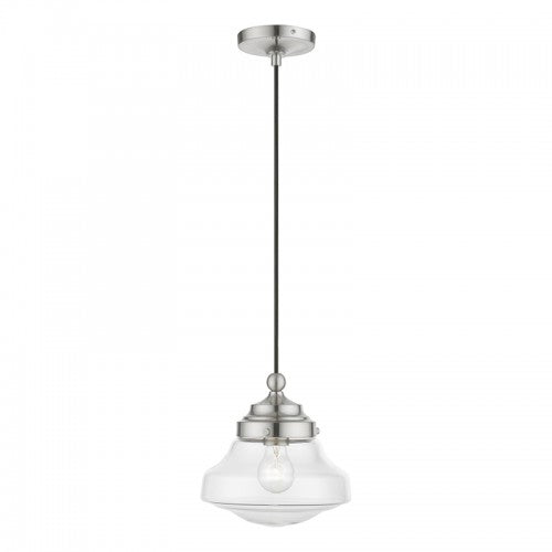 1 Light Brushed Nickel Mini Pendant Pendant Livex