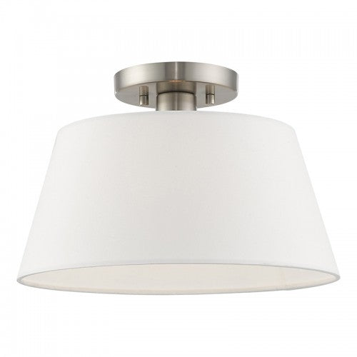 1 Light Brushed Nickel Ceiling Mount Semi Flush Livex