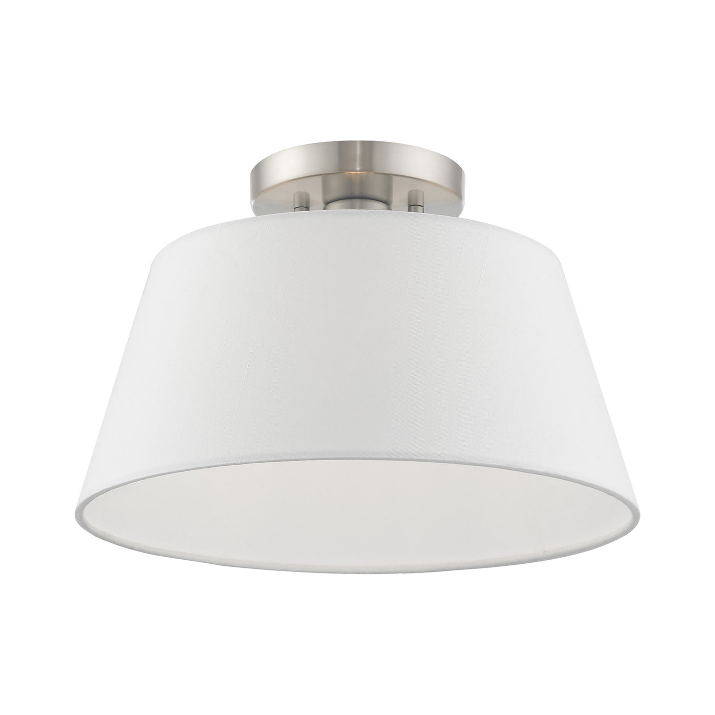 1 Light Brushed Nickel Ceiling Mount Semi Flush Livex