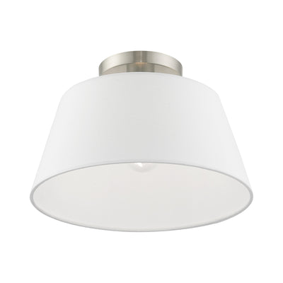 1 Light Brushed Nickel Ceiling Mount Semi Flush Livex