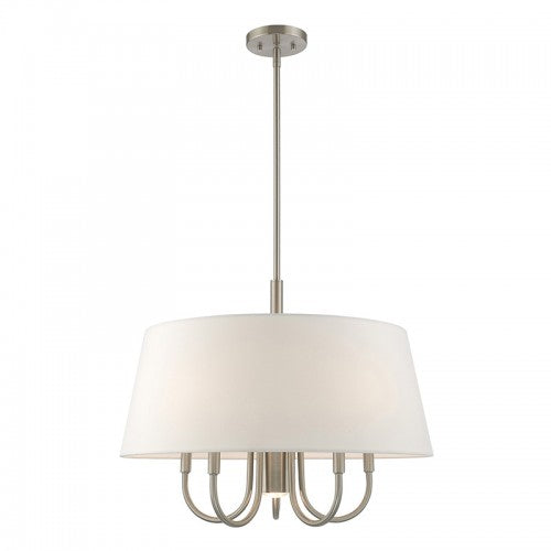 6 Light Brushed Nickel Pendant Chandelier Chandelier Livex