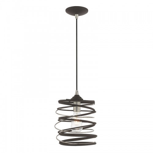 1 Light Bronze Single Pendant Pendant Livex