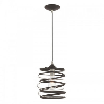 1 Light Bronze Single Pendant Pendant Livex