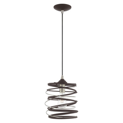 1 Light Bronze Single Pendant Pendant Livex