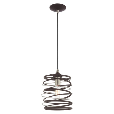 1 Light Bronze Single Pendant Pendant Livex