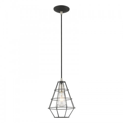 1 Light Black Single Pendant Pendant Livex