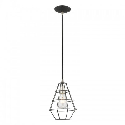 1 Light Black Single Pendant Pendant Livex