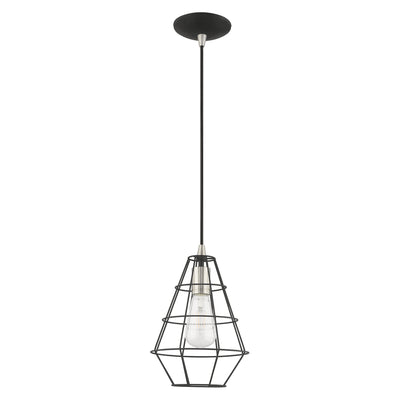 1 Light Black Single Pendant Pendant Livex