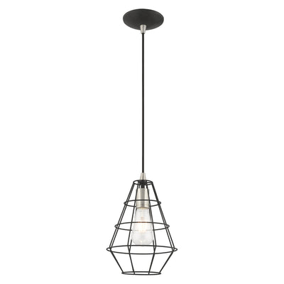 1 Light Black Single Pendant Pendant Livex