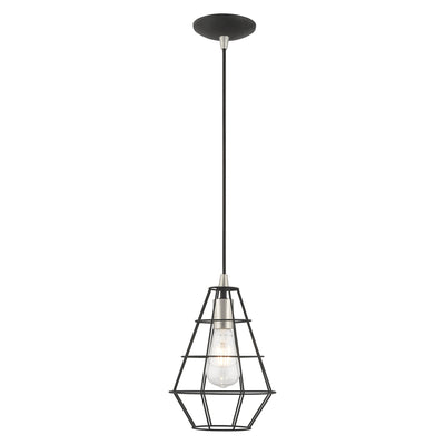 1 Light Black Single Pendant Pendant Livex