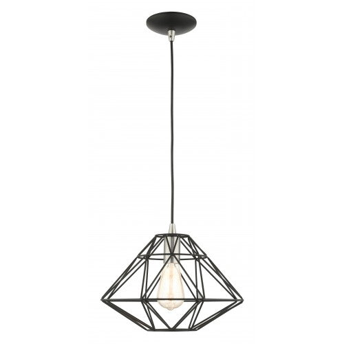 1 Light Black Pendant Pendant Livex