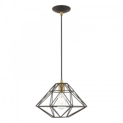 1 Light Bronze Single Pendant Pendant Livex