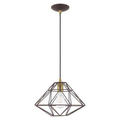 1 Light Bronze Single Pendant Pendant Livex