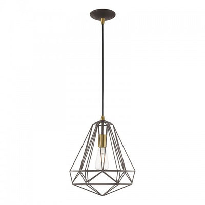 1 Light Bronze Single Pendant Pendant Livex