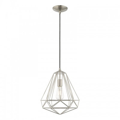 1 Light Brushed Nickel Single Pendant Pendant Livex