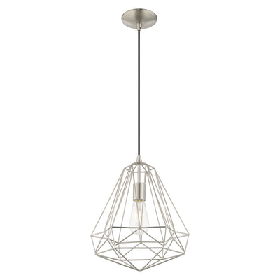 1 Light Brushed Nickel Single Pendant Pendant Livex