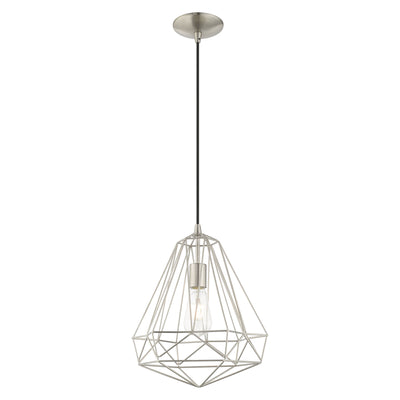 1 Light Brushed Nickel Single Pendant Pendant Livex