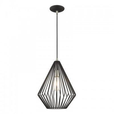 1 Light Black Single Pendant Pendant Livex