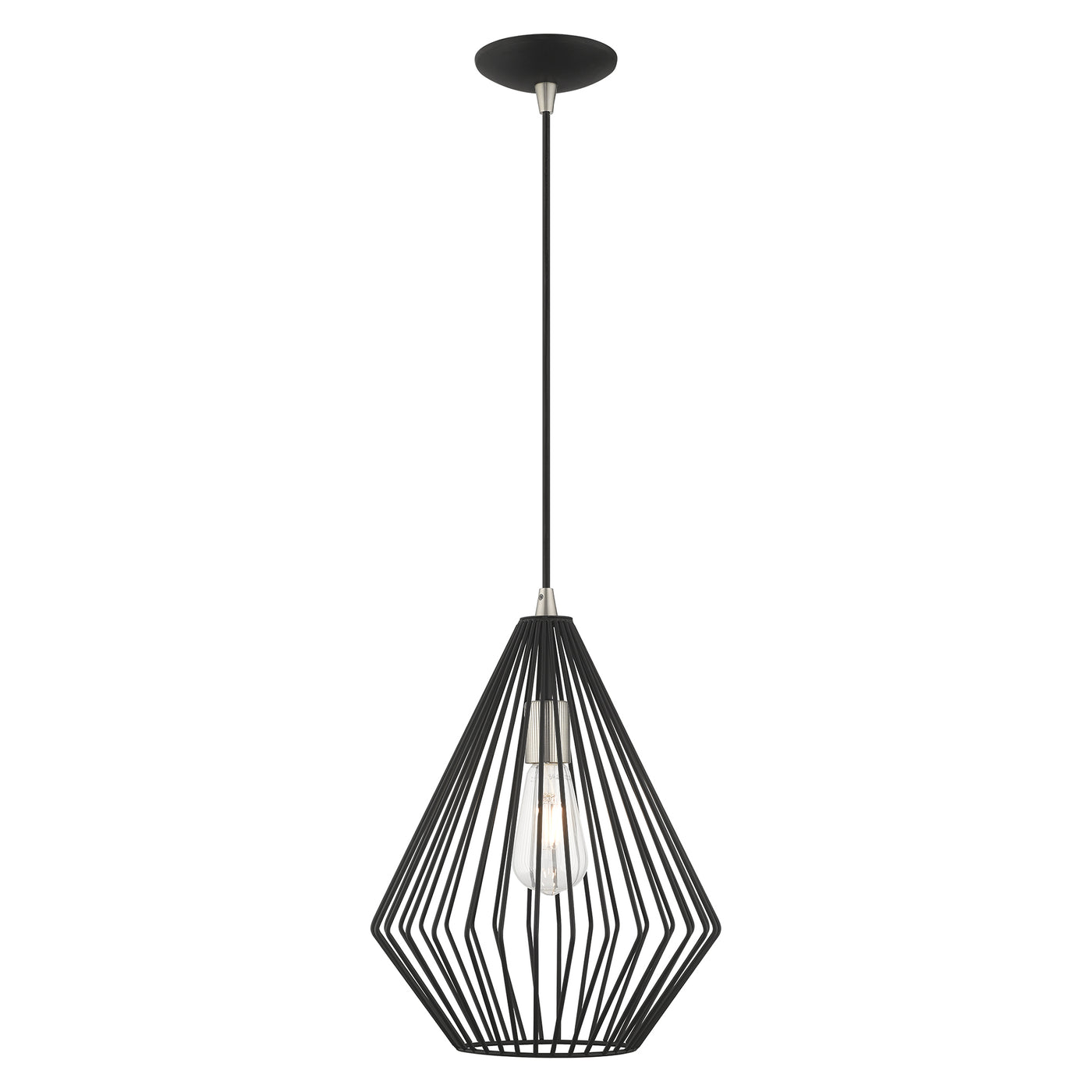 1 Light Black Single Pendant Pendant Livex