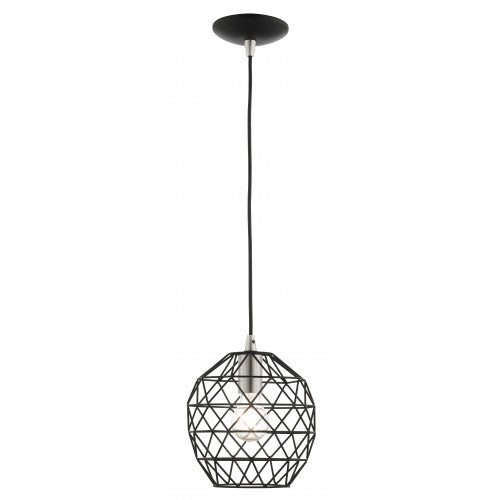 1 Light Black Pendant Pendant Livex