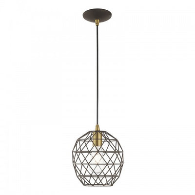 1 Light Bronze Single Pendant Pendant Livex