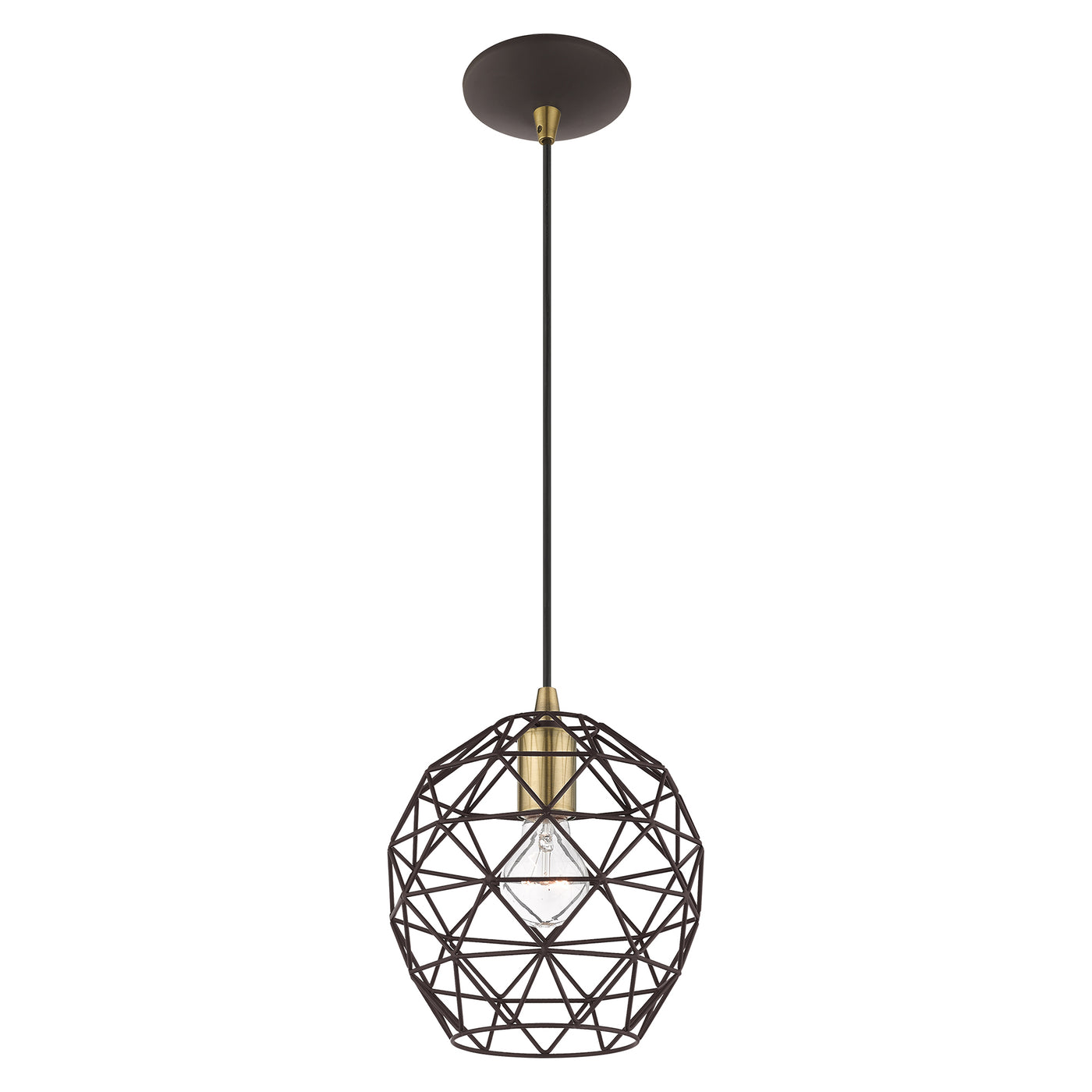 1 Light Bronze Single Pendant Pendant Livex