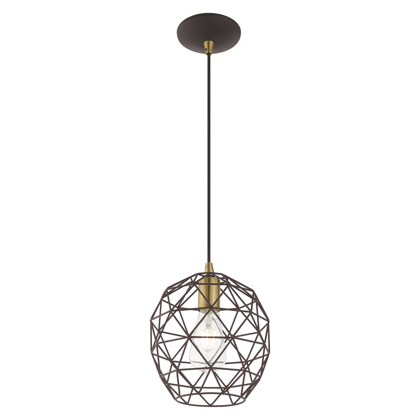 1 Light Bronze Single Pendant Pendant Livex