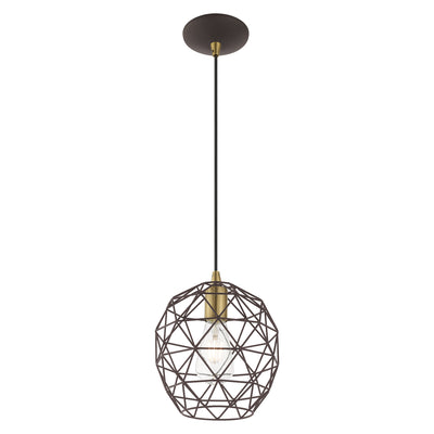 1 Light Bronze Single Pendant Pendant Livex