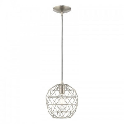 1 Light Brushed Nickel Single Pendant Pendant Livex