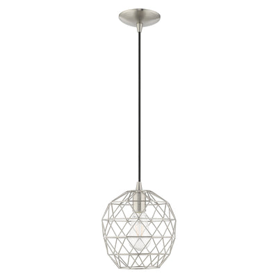 1 Light Brushed Nickel Single Pendant Pendant Livex