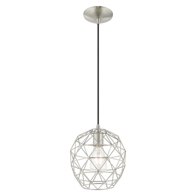 1 Light Brushed Nickel Single Pendant Pendant Livex