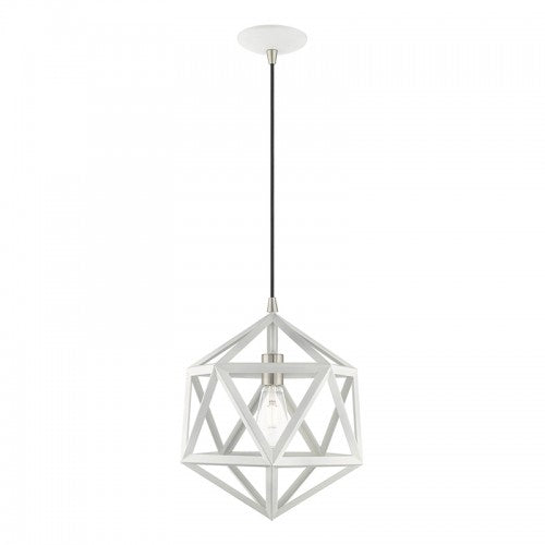 1 Light White Single Pendant Pendant Livex